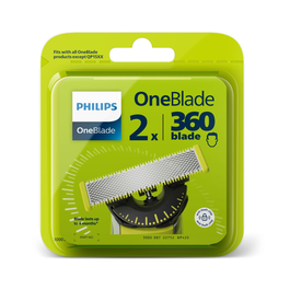 Philips QP420/50 OneBlade 360 - Rasoir visage et corps avec lame rechargeable - Pack double - Argent