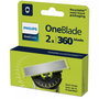 Philips OneBlade 360 QP420/50 Argent et jaune, Pack double
