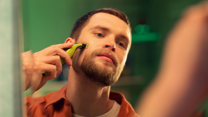 Philips OneBlade 360 QP420/50 Argent et jaune, Pack double
