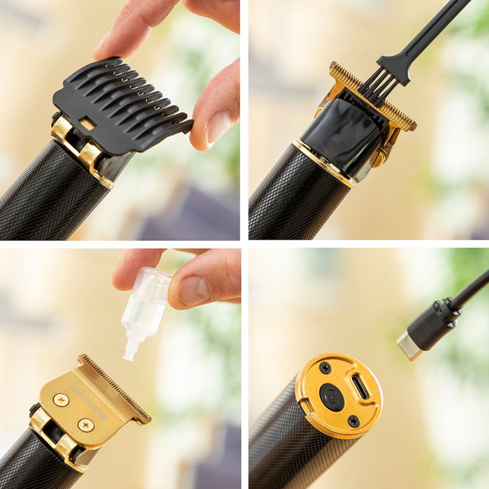 Pack Moule pour Rasage de Barbe Hipster Barber et Tondeuse à Cheveux Professionnelle Rechargeable avec Accessoires InnovaGoods