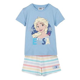 Cerda - Pyjama court enfant Single Jersey - Licence Frozen (Disney) - Age 7 ans - Taille 7 ans - Couleur Bleu Clair