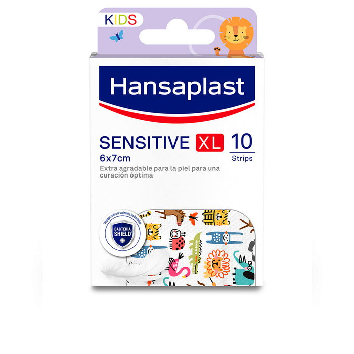Hansaplast Pansements Sensitive XL pour Enfants, Boîte de 10, Extra-doux, Résistants à l'eau Hansaplast Pansements Sensitive XL pour Enfants, Boîte de 10, Extra-doux, Résistants à l'eau