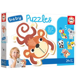 Educa Baby Puzzles Fauna Salvaje 19952 - Set de 5 Puzzles Évolutifs Animaux - Jeu Éducatif dès 2 Ans