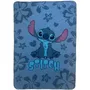 Stitch - Plaid polaire Disney Lilo & Stitch, 100x140 cm, couverture douce avec motif personnage, idéal pour canapé ou lit