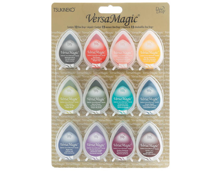 Tsukineko Set VERSAMAGIC 12 tampons encreurs couleurs vives effet craie Tsukineko Set VERSAMAGIC 12 tampons encreurs couleurs vives effet craie