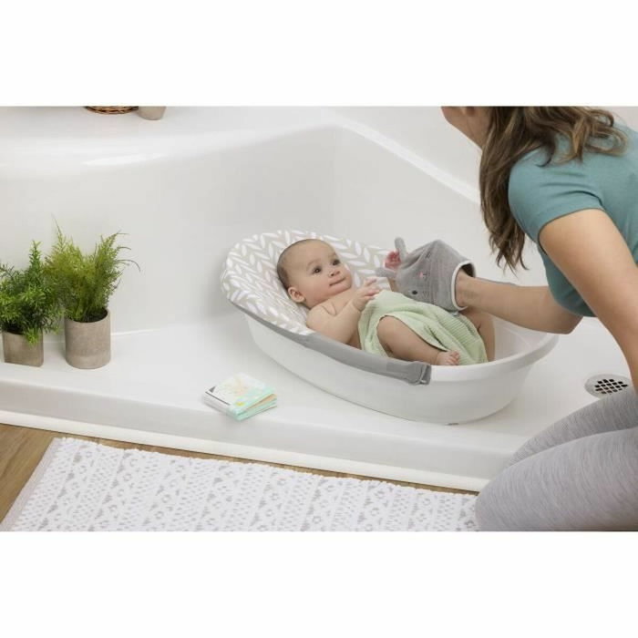 Ingenuity Baignoire bébé Sylvi évolutive Blanc et Taupe