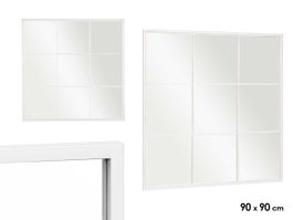 Giftdecor Miroir Ventanal Blanc 90x90 cm Métal et Verre