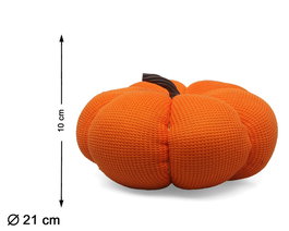 Calabaza Décorative en Tissu Orange 21x10 cm pour Halloween - Décoration Automnale et d'Action de Grâce - Ornement Artisanal pour Table et Étagère