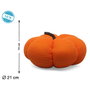 Citrouille décorative en tissu orange 21x10cm pour Halloween de couleur orange