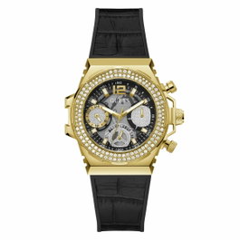 Guess GW0553L4 avec boîtier doré et bracelet noir
