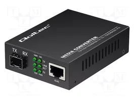QOLTEC Convertisseur RJ45, SFP et DC socle - Noir