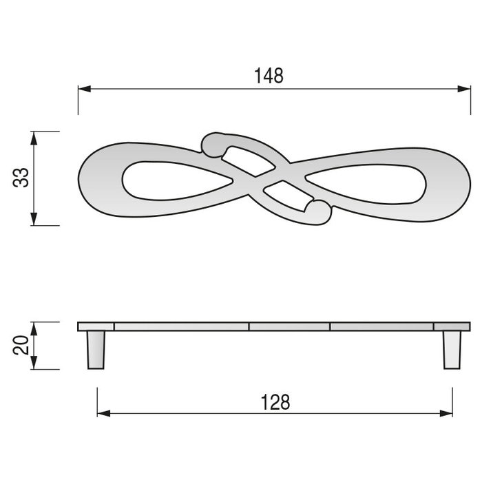 HERRAJES ALK Tirador en Zamak héliocromé, 128 mm HERRAJES ALK Tirador en Zamak héliocromé, 128 mm