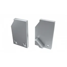 Bouchon de finition Profilé Type I10 (Verre 10mm) - Aluminium-Argent-Gauche