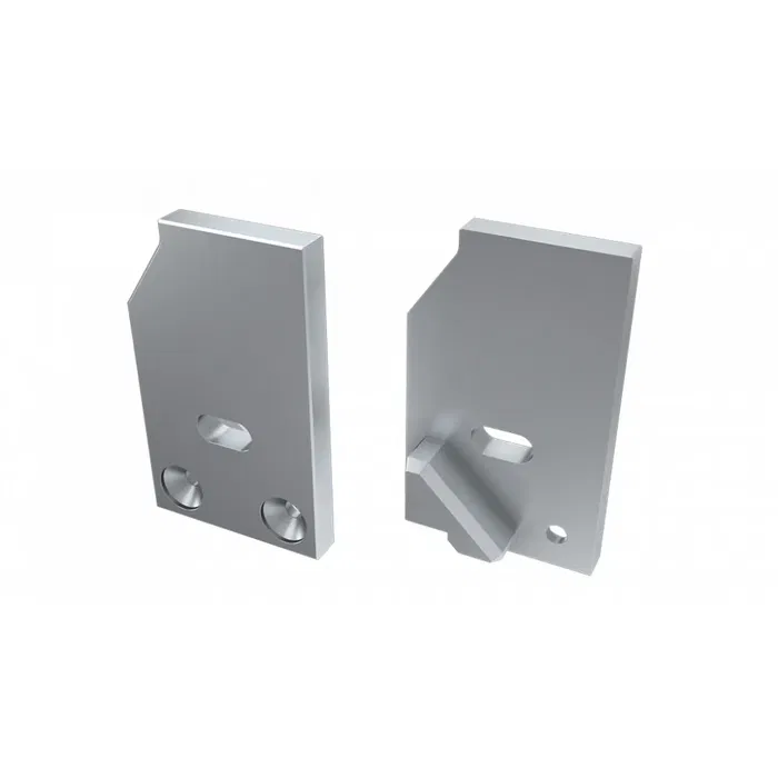 Bouchon de Fin de Profil Type I10 pour Verre 10mm - Aluminium Argenté Gauche