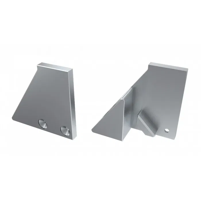 Bouchon de Fin de Profil Type I10 pour Verre 10mm - Aluminium Argenté Gauche