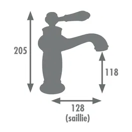 Mitigeur Lavabo MARPLE Chromé Laiton 35 mm - Édouard Rousseau - Avec aérateur réducteur de débit et cartouche céramique pour salle de bains