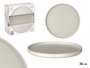 Vessia assiette plate ceramica 26 cm lisse gris (Set de 12)