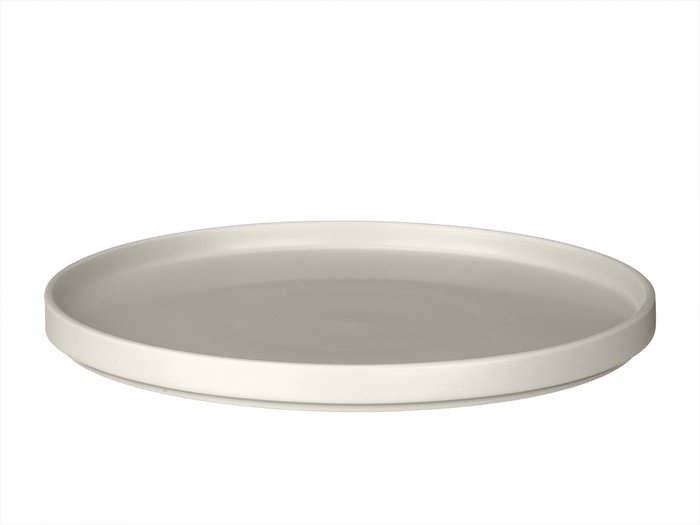 Vessia assiette plate ceramica 26 cm lisse gris (Set de 12)