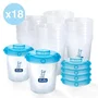 Dodie Lot de 18 pots de conservation pour bébé - Hermétiques et empilables pour réfrigérateur et congélateur