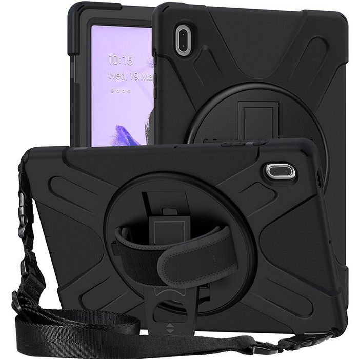 eSTUFF Coque Defender AUSTIN pour Galaxy Tab S7 FE, Antichoc MIL-STD-810H, Housse avec Sangle et Support Rotatif 360°, Protection Airbag - Noir eSTUFF Coque Defender AUSTIN pour Galaxy Tab S7 FE, Antichoc MIL-STD-810H, Housse avec Sangle et Support Rotatif 360°, Protection Airbag - Noir