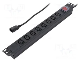 QOLTEC Bloc parafoudre 8 prises avec cordon 2m noir