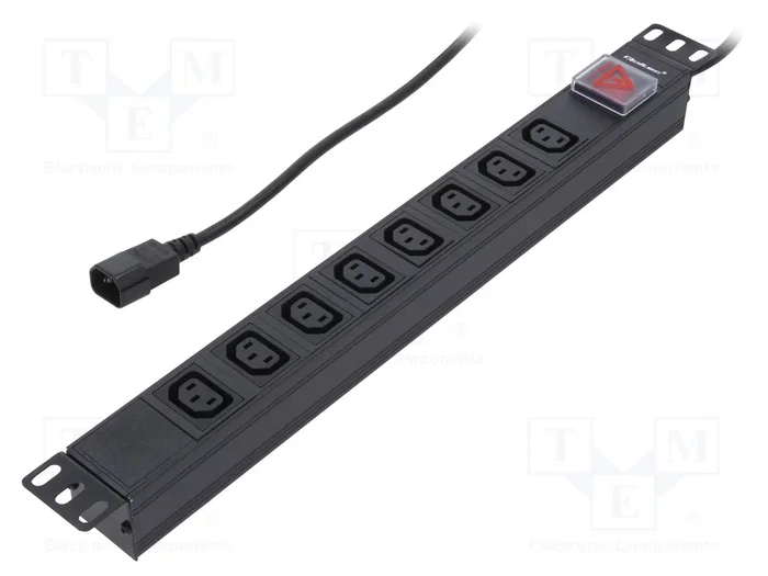 QOLTEC Bloc parafoudre 8 prises avec cordon 2m noir