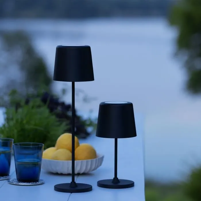 Brilliant Lampe à poser extérieure KAAMI BRILLIANT LED 2W, noir, IP44, rechargeable USB, dimmable, 310 lm, 3000K