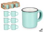 Vessia Set 6 Tasses Café Menthe 100 ml Porcelaine 28.8 x 7 x 12.8 cm (Set de 12)