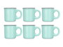 Vessia Set 6 Tasses Café Menthe 100 ml Porcelaine 28.8 x 7 x 12.8 cm (Set de 12)