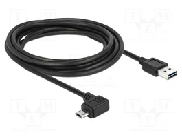 DELOCK Câble USB 2.0 noir 3m avec connecteurs dorés