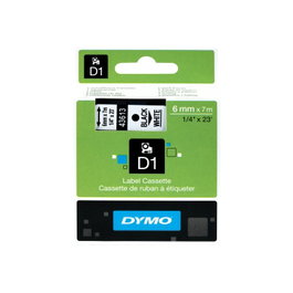 Dymo Ruban d'étiquetage D1 6 mm x 7 m Noir sur Blanc
