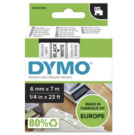 Dymo Ruban d'étiquetage D1 6 mm x 7 m noir sur blanc