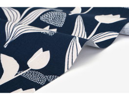 Dailylike Tissu coton tulip oxford motif fleurs 1,10m x 3m