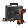 Black+Decker Perceuse visseuse sans fil 18V 2 batteries 1.5Ah chargeur mallette MT218KB-QW