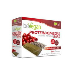 BEVEGAN Barres protéinées antioxydantes canneberge et chia 6 unités bio vegan