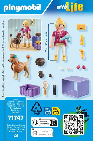 Playmobil Toiletteuse avec caniche et accessoires 71747 My Life