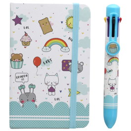 CMP General Libreta avec stylo 8 couleurs bleu