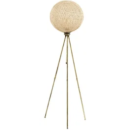 D By M.Red Lampadaire Gold en métal avec abat-jour en jute