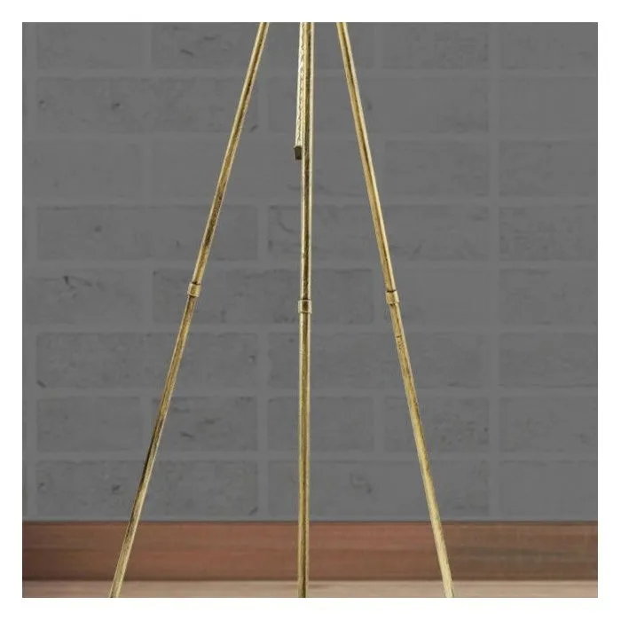 D By M.Red Lampadaire Gold en métal avec abat-jour en jute