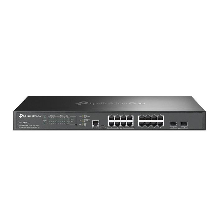 Omada - Switch géré 2.5 Gbps avec PoE+ - 16 ports RJ45 (8 PoE+), 2 slots SFP+ 10 Gbps, 240 W budget PoE, pour WiFi 7/6E/6, gestion cloud Omada SDN Omada - Switch géré 2.5 Gbps avec PoE+ - 16 ports RJ45 (8 PoE+), 2 slots SFP+ 10 Gbps, 240 W budget PoE, pour WiFi 7/6E/6, gestion cloud Omada SDN