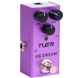 YUER Us Dream Pédale de distorsion True Bypass Boîtier aluminium sablé