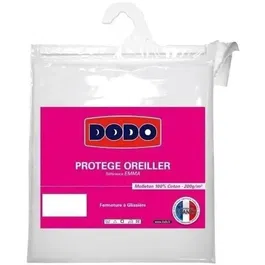 DODO Protège-oreiller Noé 65x65 cm Blanc - En fibre naturelle - Lavable à 95°C