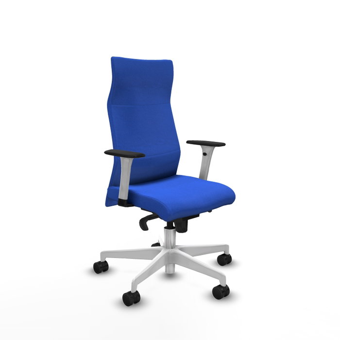 Piqueras Y Crespo Fauteuil Albacete Bleu avec mécanisme synchrone et base blanche Piqueras Y Crespo Fauteuil Albacete Bleu avec mécanisme synchrone et base blanche