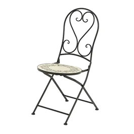Outdoor Living By Decoris Chaise Pliante Atenas Métal Mosaïque Noir 120 kg 39x52x92.5 cm
