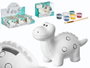 Pincello Tirelire Dinosaure Cercles Céramique à Peindre avec Pinceaux 16x11x6cm Inclus 6 Peintures (Set de 24)