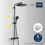 GROHE Vitalio Comfort 250 266962431 - Colonne de douche mitigeur thermostatique Noir Mat avec tête et pommeau - Economie d'eau