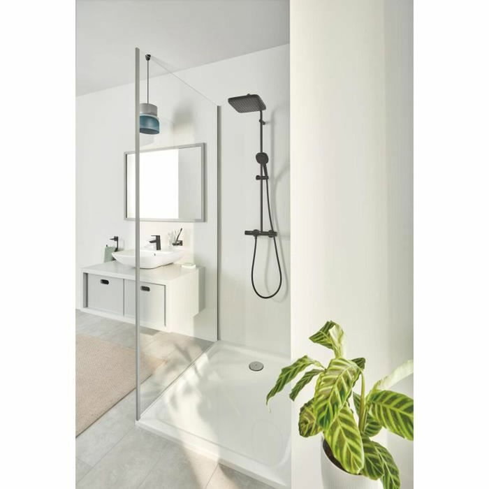 GROHE Vitalio Comfort 250 Colonne de douche avec mitigeur thermostatique Noir Mat