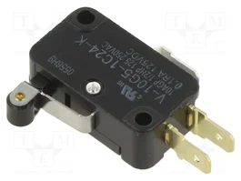 Aratas Microcommutateur SNAP ACTION SPDT avec levier à rouleau V-10G5-1C24-K