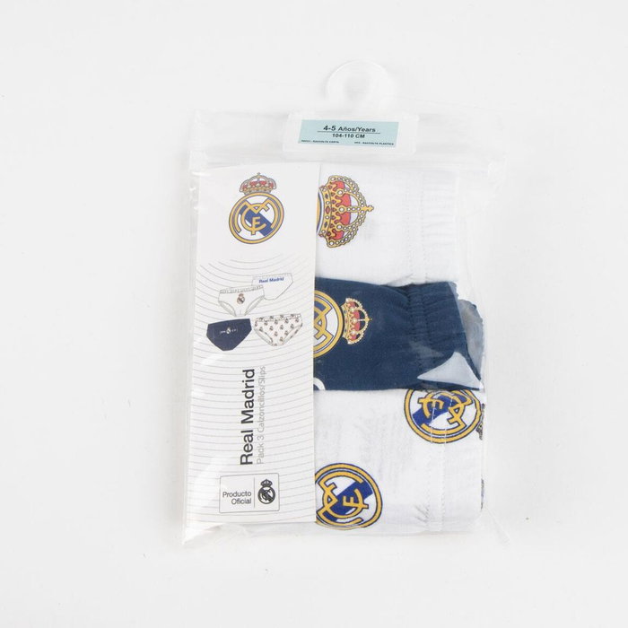 Cerdá Pack de 3 caleçons Single Jersey Real Madrid Taille 6-8 ans