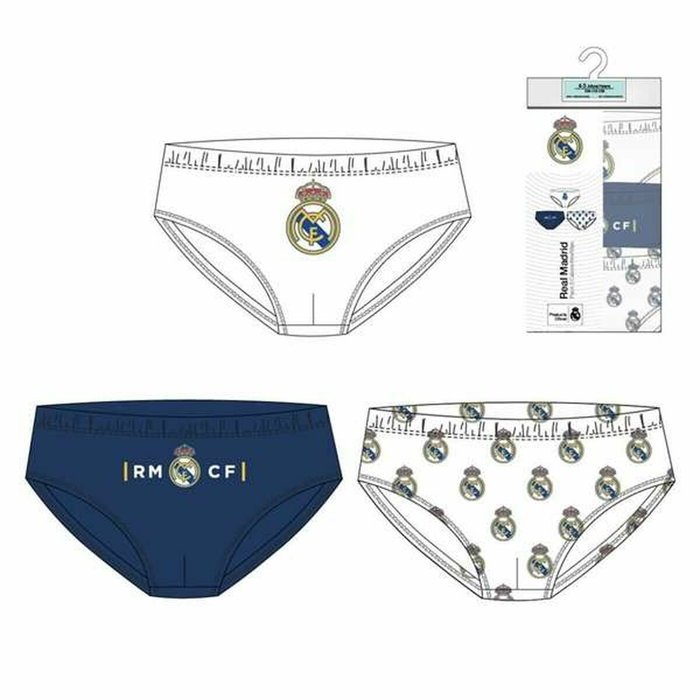 Cerdá Pack de 3 caleçons Single Jersey Real Madrid Taille 6-8 ans